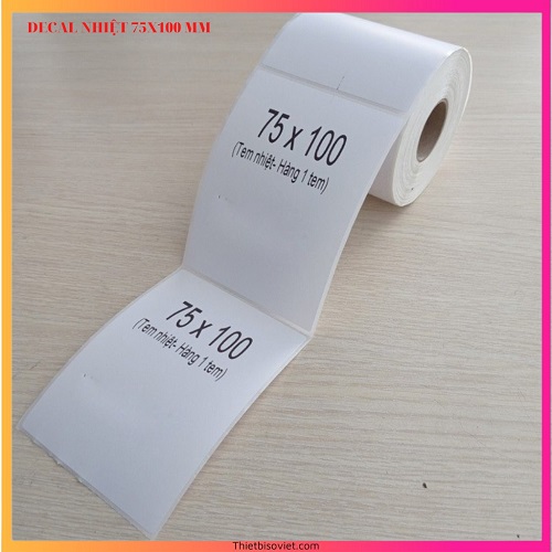 Decal-nhiet-75x100mm-1 Giấy In Decal , Giấy In Tem Nhãn Vận Chuyển A7 75×100 ( 300 Tem )
