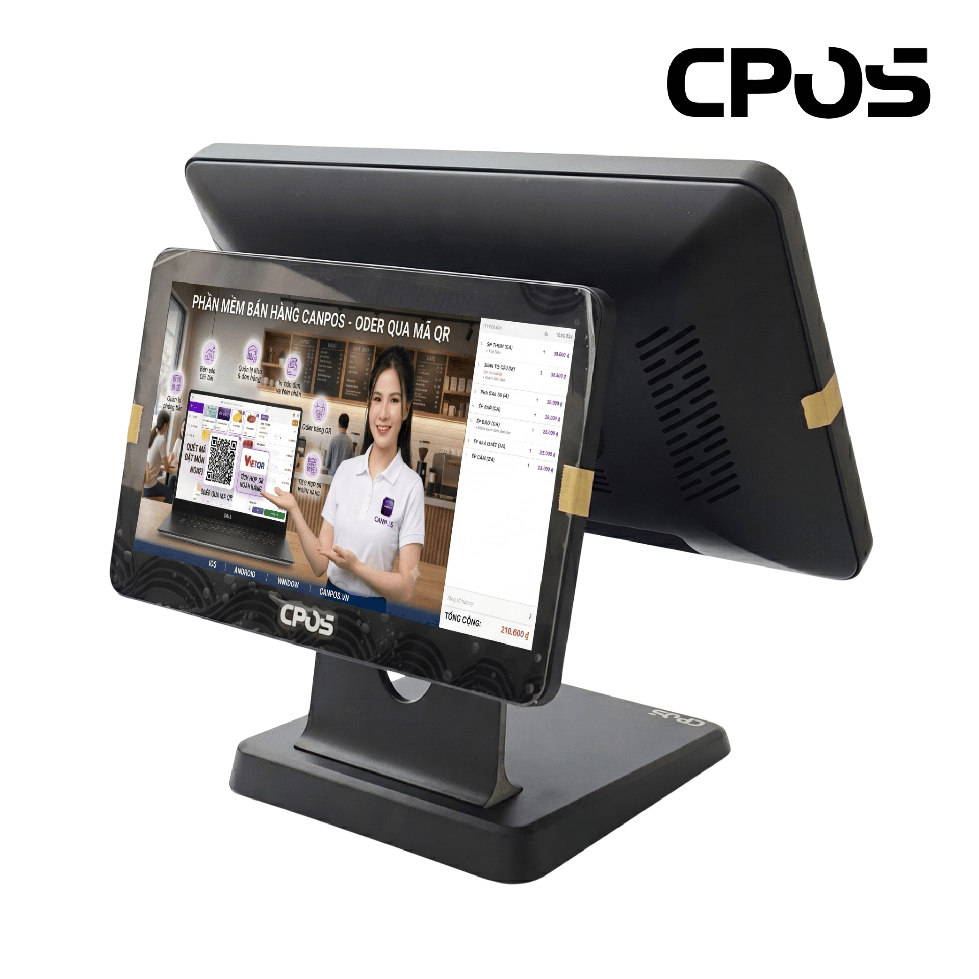 Bản sao của WIFI 6 (15) Máy pos cảm ứng Window CPOS 602 - 2 Màn hình 15.6 inch ( Mới )