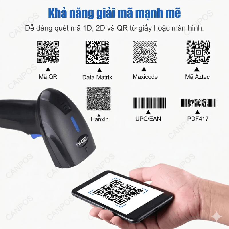 Thiết kế chưa có tên (31) Máy quét không dây 2D YHD 1100DW , Quét mã Qr Code và mã vạch