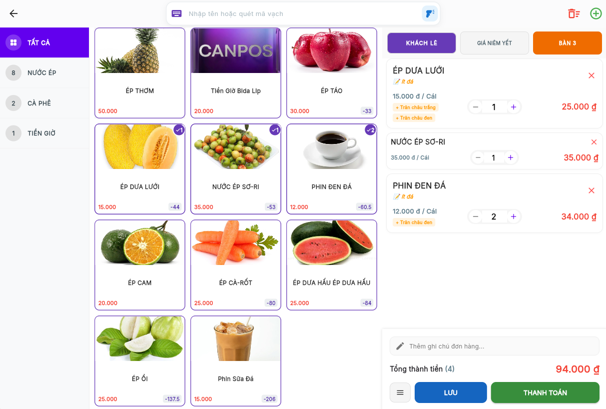 1 Phần mềm quản lý bán hàng CANPOS ( Gói Lắp đặt trực tiếp )