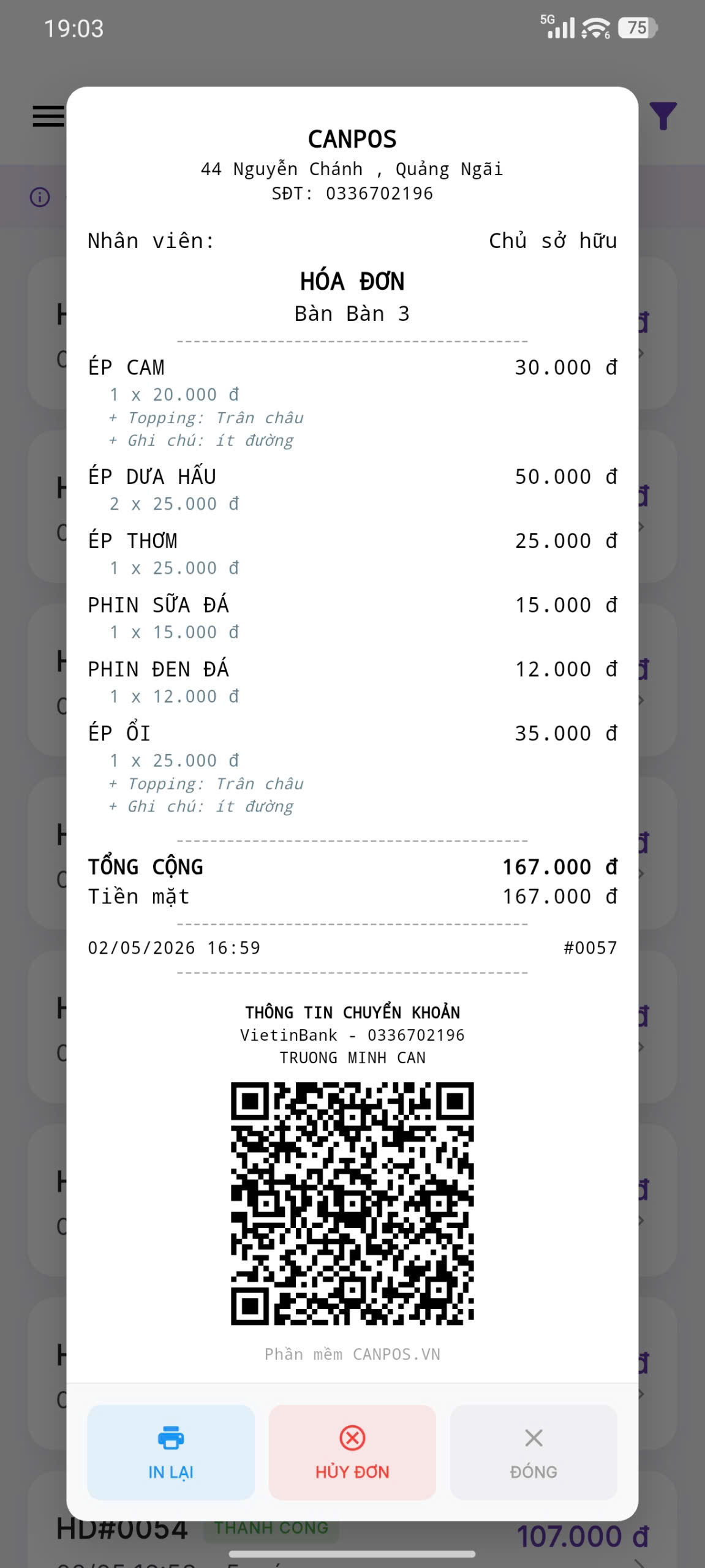 14 Phần mềm quản lý bán hàng CANPOS ( Gói hỗ trợ Online )