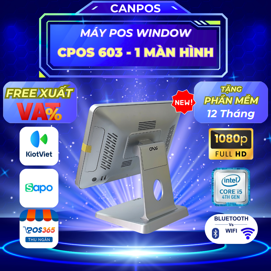 Xanh Tím Hiện Đại Tương Lai Hình Ảnh Sale Deal Ưu Đãi Sản Phẩm Đồ Công Nghệ Instagram Post Máy Pos cảm ứng Window CPOS 603 - Màn hình 15.6 inch FHD – Đế kim loại – Máy tính tiền bán hàng