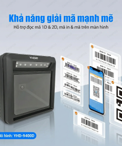 Máy quét mã vạch cao cấp YHD-9400D chuyên quét Mã Vạch , Mã QR cho siêu thị bán lẻ 1 Máy quét mã vạch cao cấp YHD-9400D chuyên quét Mã Vạch , Mã QR cho siêu thị bán lẻ